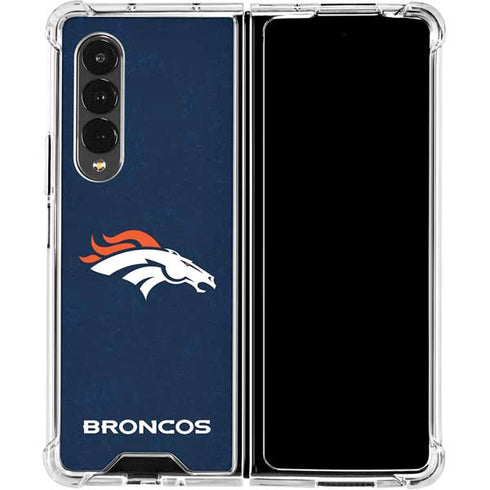 NFL Denver Broncos - Distressed Galaxy Z Fold4 5G Clear Case