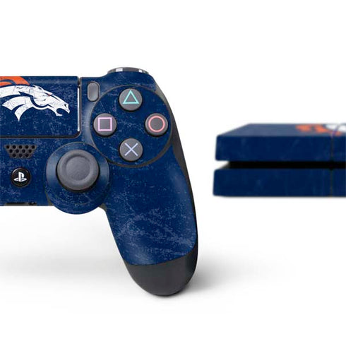 NFL Denver Broncos - Distressed PS4 Console and Controller Bundle Skin