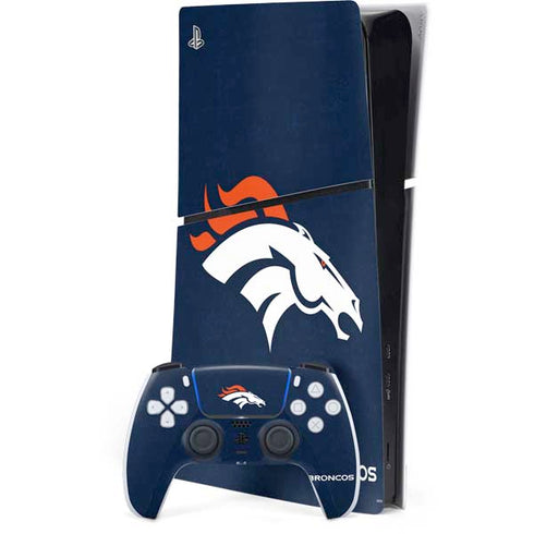 NFL Denver Broncos - Distressed PS5 Slim Digital Edition Bundle Skin
