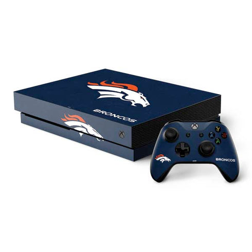 NFL Denver Broncos - Distressed Xbox One X Bundle Skin