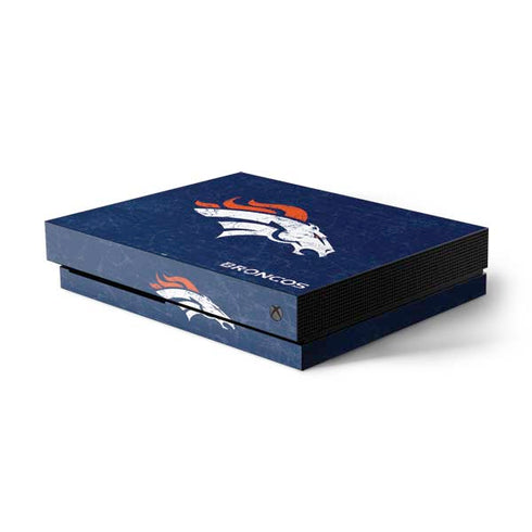 NFL Denver Broncos - Distressed Xbox One X Console Skin