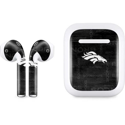 NFL Denver Broncos Black & White Apple AirPods Skin