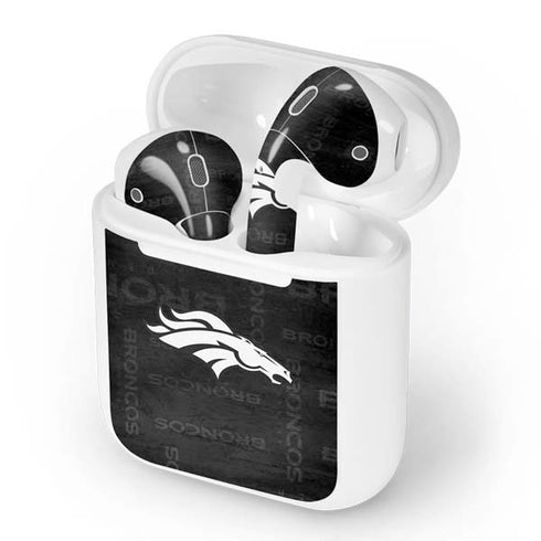 NFL Denver Broncos Black & White Apple AirPods Skin