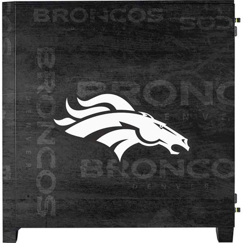 NFL Denver Broncos Black & White Corsair 4000D Tempered Glass Mid-Tower ATX Case Skin