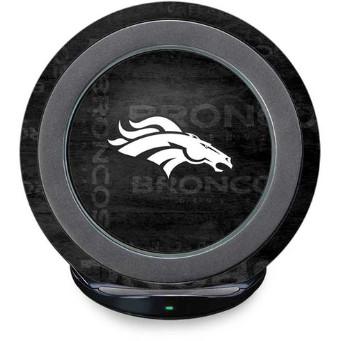 NFL Denver Broncos Black & White Fast Charge Wireless Charging Stand Skin