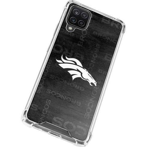 NFL Denver Broncos Black & White Galaxy A12 Clear Case