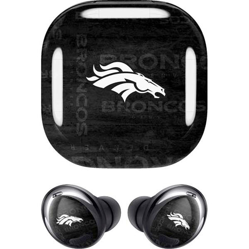 NFL Denver Broncos Black & White Galaxy Buds Pro Skin