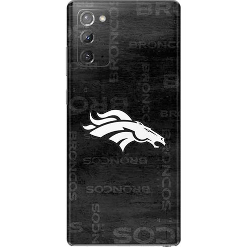 NFL Denver Broncos Black & White Galaxy Note20 5G Skin