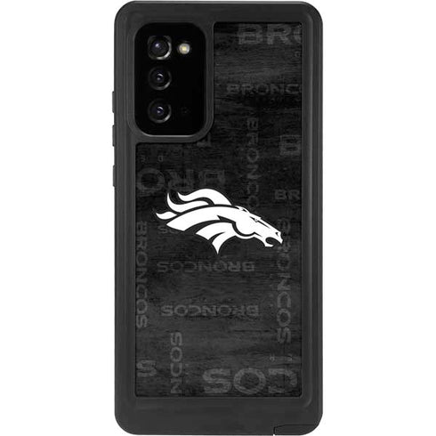 NFL Denver Broncos Black & White Galaxy Note20 5G Waterproof Case