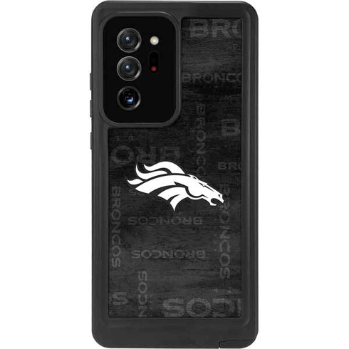 NFL Denver Broncos Black & White Galaxy Note20 Ultra 5G Waterproof Case