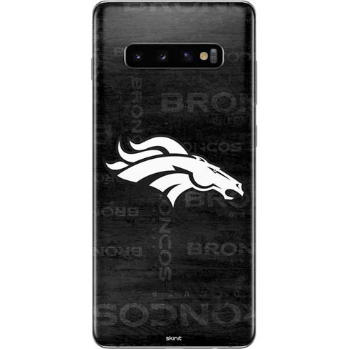 NFL Denver Broncos Black & White Galaxy S10 Plus Skin