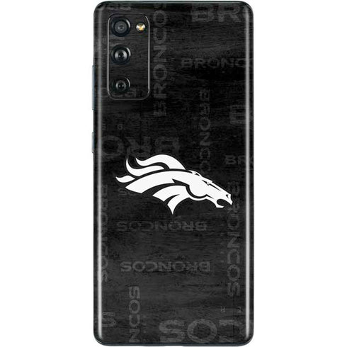 NFL Denver Broncos Black & White Galaxy S20 Fan Edition Skin