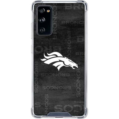 NFL Denver Broncos Black & White Galaxy S20 FE Clear Case