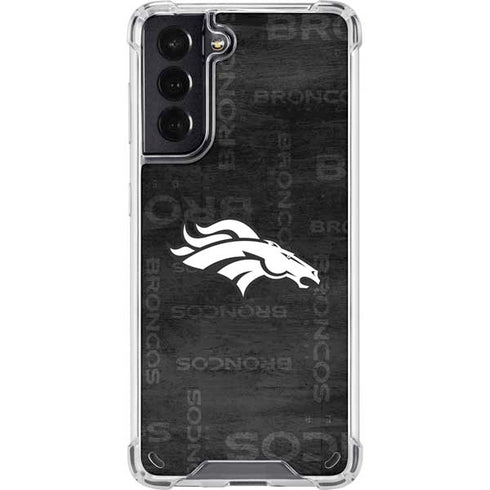 NFL Denver Broncos Black & White Galaxy S21 5G Clear Case