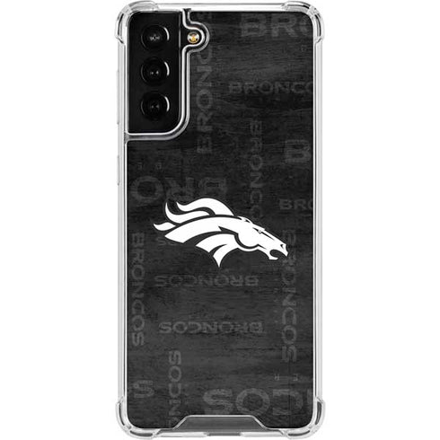 NFL Denver Broncos Black & White Galaxy S21 FE Clear Case