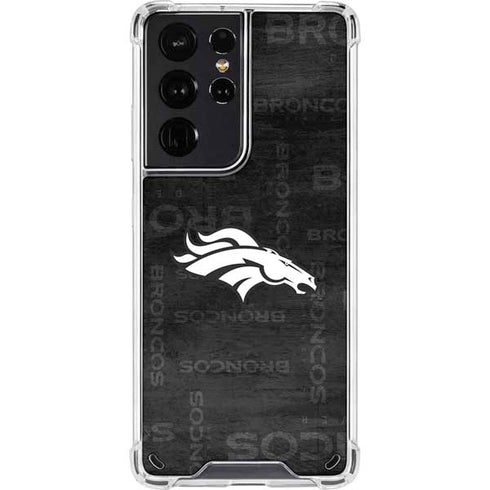 NFL Denver Broncos Black & White Galaxy S21 Ultra 5G Clear Case