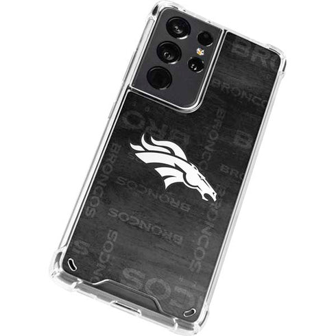 NFL Denver Broncos Black & White Galaxy S21 Ultra 5G Clear Case