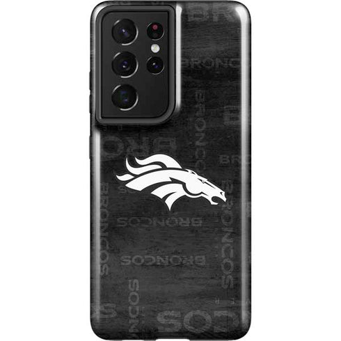 NFL Denver Broncos Black & White Galaxy S21 Ultra 5G Pro Case