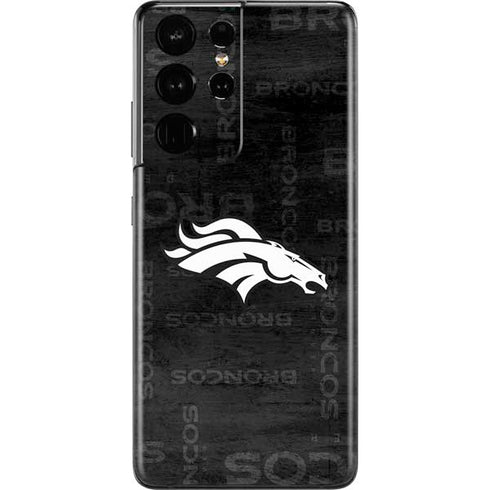 NFL Denver Broncos Black & White Galaxy S21 Ultra 5G Skin