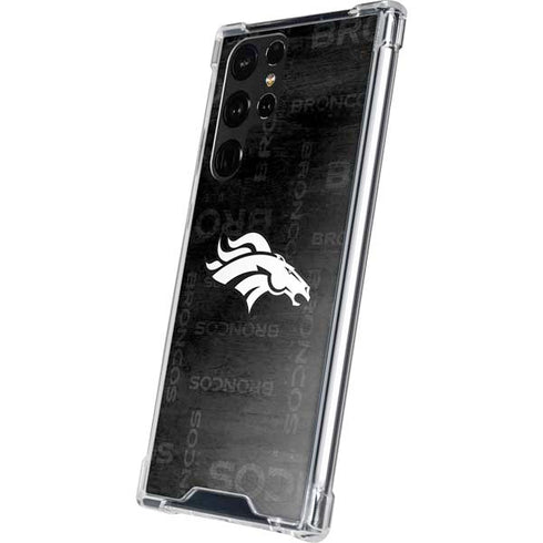 NFL Denver Broncos Black & White Galaxy S22 Ultra Clear Case