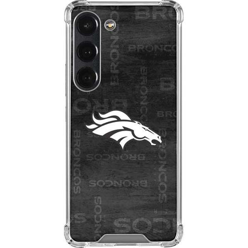 NFL Denver Broncos Black & White Galaxy S23 Clear Case