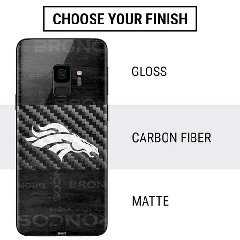NFL Denver Broncos Black & White Galaxy S9 Skin