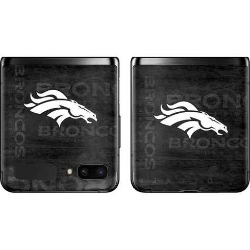 NFL Denver Broncos Black & White Galaxy Z Flip Skin