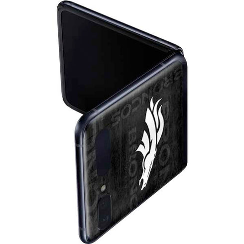 NFL Denver Broncos Black & White Galaxy Z Flip Skin