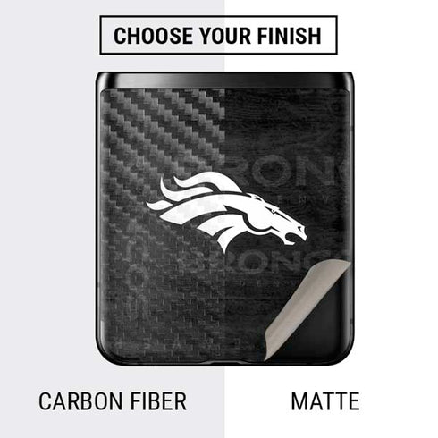 NFL Denver Broncos Black & White Galaxy Z Flip Skin