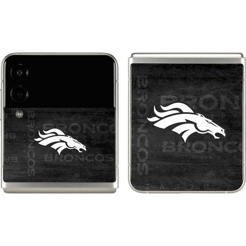 NFL Denver Broncos Black & White Galaxy Z Flip3 5G Skin