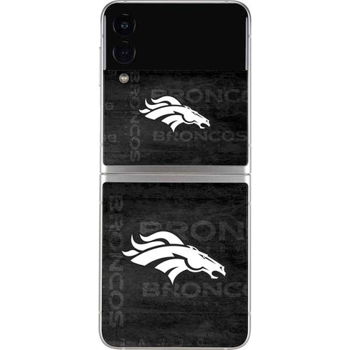NFL Denver Broncos Black & White Galaxy Z Flip3 5G Skin