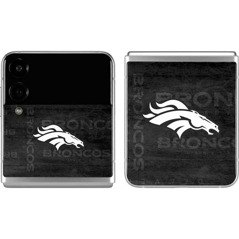 NFL Denver Broncos Black & White Galaxy Z Flip4 5G Skin