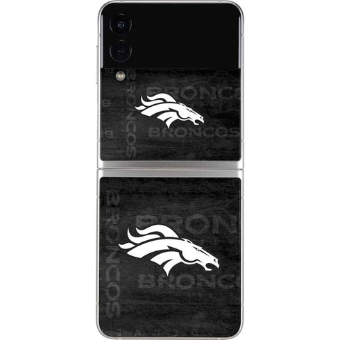 NFL Denver Broncos Black & White Galaxy Z Flip4 5G Skin