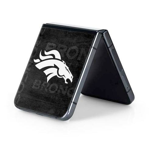 NFL Denver Broncos Black & White Galaxy Z Flip5 5G Skin
