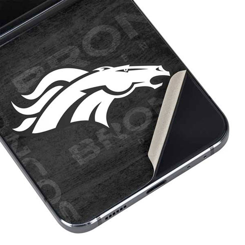 NFL Denver Broncos Black & White Galaxy Z Flip5 5G Skin