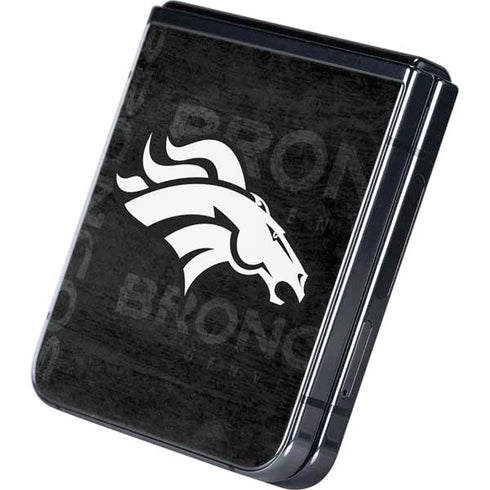 NFL Denver Broncos Black & White Galaxy Z Flip5 5G Skin