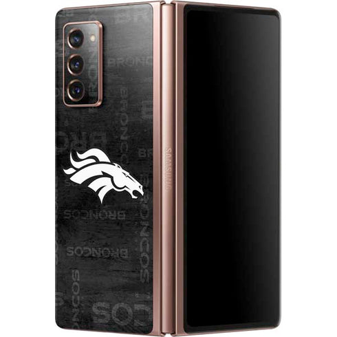 NFL Denver Broncos Black & White Galaxy Z Fold2 5G Skin