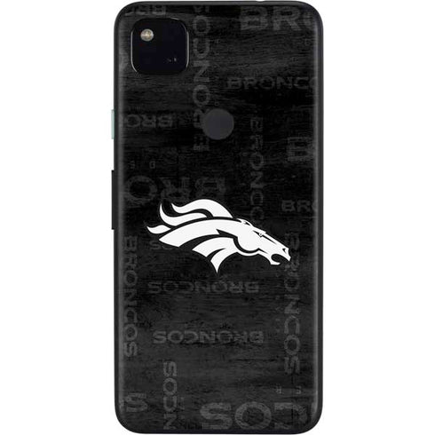 NFL Denver Broncos Black & White Google Pixel 4a Skin
