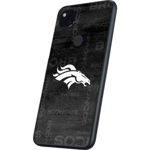 NFL Denver Broncos Black & White Google Pixel 4a Skin