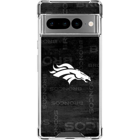 NFL Denver Broncos Black & White Google Pixel 7 Pro Clear Case