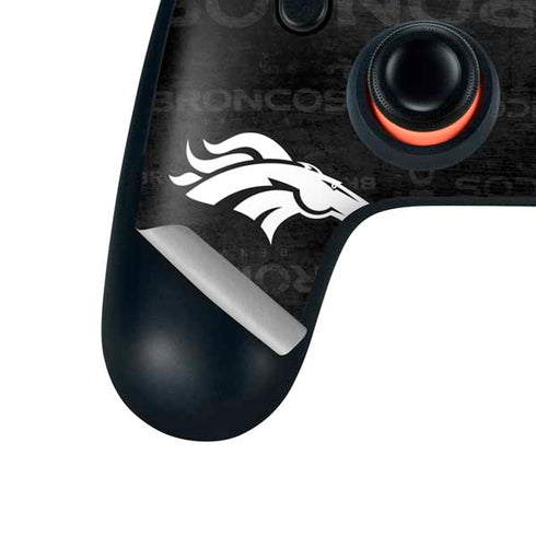 NFL Denver Broncos Black & White Google Stadia Controller Skin