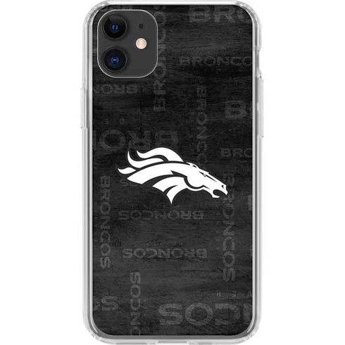 NFL Denver Broncos Black & White iPhone 11 Clear Case
