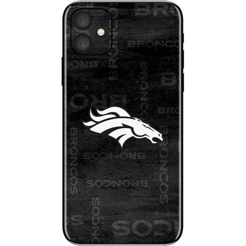NFL Denver Broncos Black & White iPhone 11 Skin