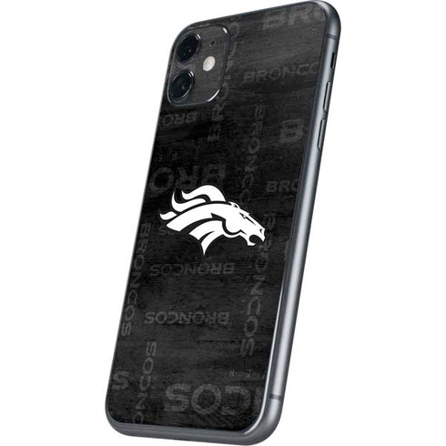 NFL Denver Broncos Black & White iPhone 11 Skin