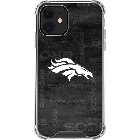 NFL Denver Broncos Black & White iPhone 12 Clear Case