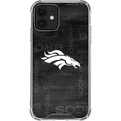 NFL Denver Broncos Black & White iPhone 12 Mini Clear Case