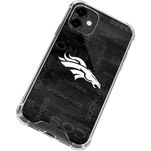 NFL Denver Broncos Black & White iPhone 12 Mini Clear Case