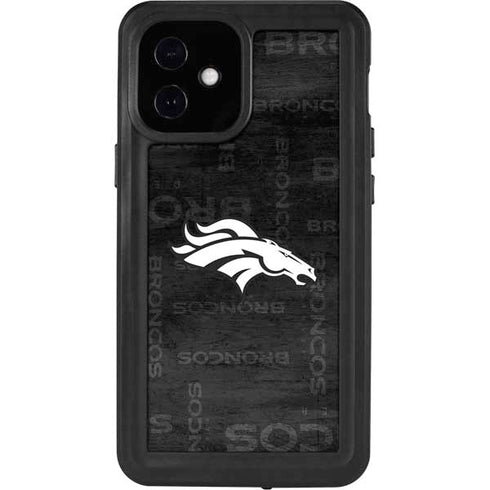 NFL Denver Broncos Black & White iPhone 12 Mini Waterproof Case