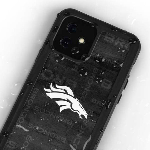 NFL Denver Broncos Black & White iPhone 12 Mini Waterproof Case