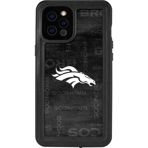 NFL Denver Broncos Black & White iPhone 12 Pro Max Waterproof Case